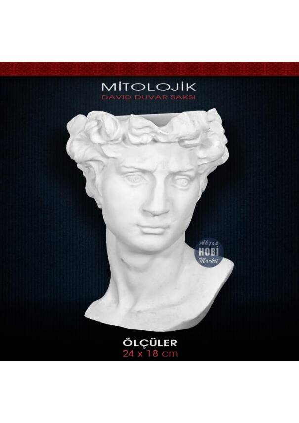 Polyester Antik David Duvar Saksı (24x18cm) - 1