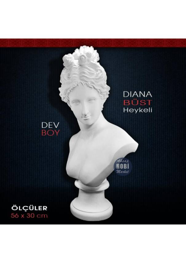 Polyester Antik Diana Heykeli Dev Boy (56x30cm) - 1