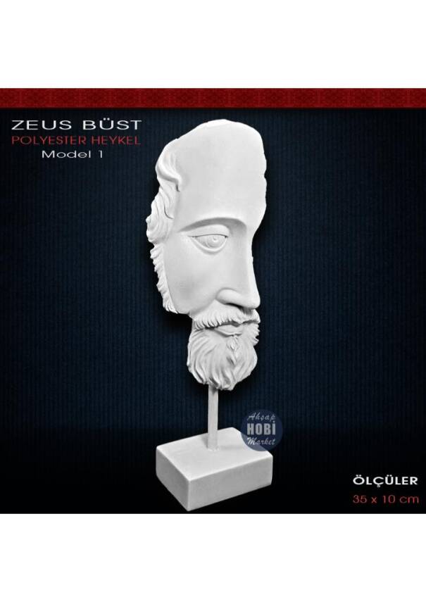 Polyester Antik Zeus Heykeli Model 1 (35x10cm) - 2