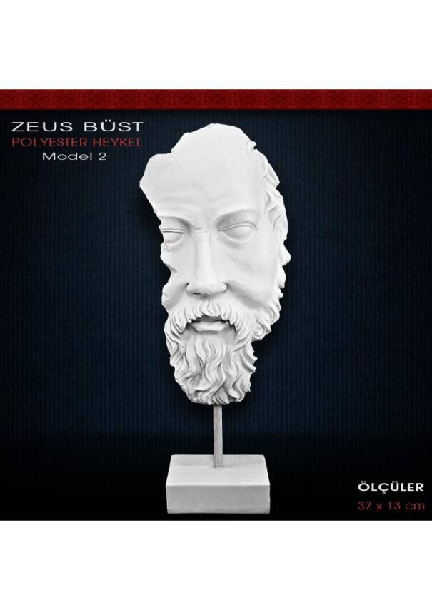 Polyester Antik Zeus Heykeli Model 2 (37x13cm) - 1