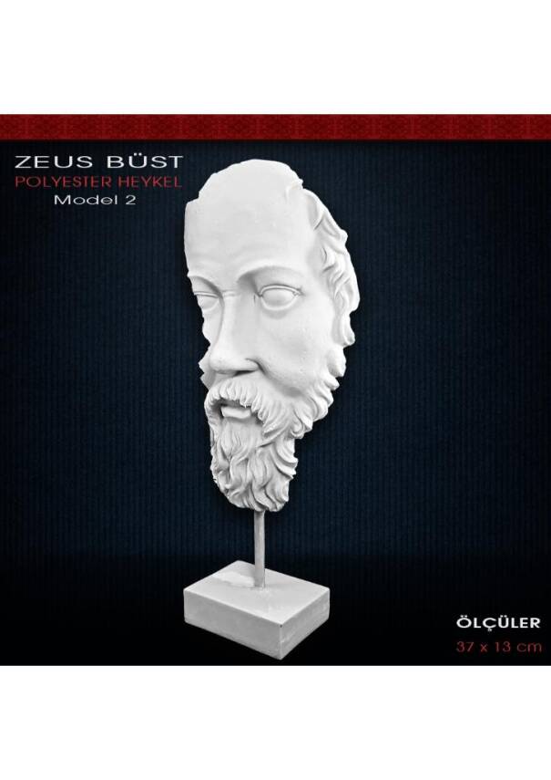 Polyester Antik Zeus Heykeli Model 2 (37x13cm) - 2