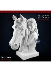Polyester Atlı Kız Heykeli Büyük Boy (36x28 cm) - Tual Hobi Sanat