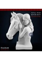 Polyester Atlı Kız Heykeli Büyük Boy (36x28 cm) - Tual Hobi Sanat (1)