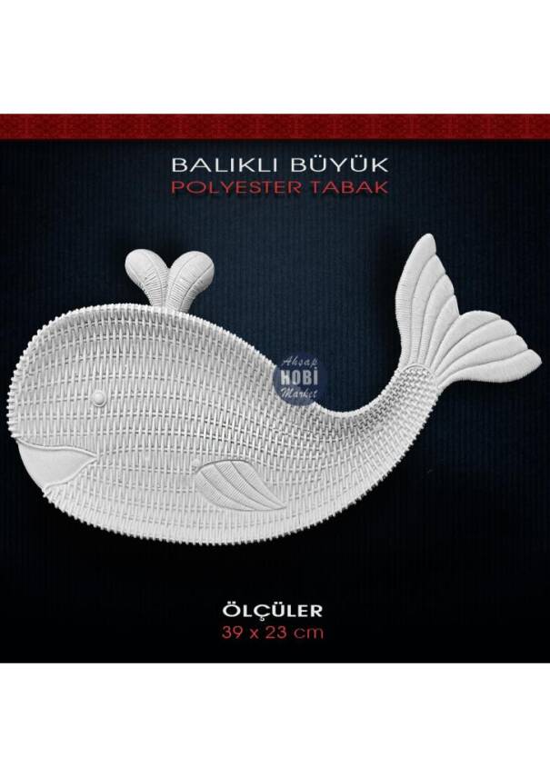 Polyester Balık Tabak Hasır Örgü Yüzeyli (39x23cm) - 1