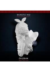 Polyester Buketli Kız Vazo **YENİ MODEL (34x22cm) - Tual Hobi Sanat (1)