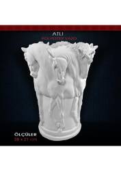 Polyester Büyük Atlı Vazo (28x21cm) - Tual Hobi Sanat