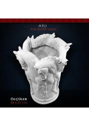 Polyester Büyük Atlı Vazo (28x21cm) - Tual Hobi Sanat (1)