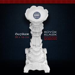 Polyester Büyük Klasik Şamdan Mumluk (39x16cm) - Tual Hobi Sanat (1)