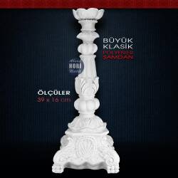 Polyester Büyük Klasik Şamdan Mumluk (39x16cm) - Tual Hobi Sanat