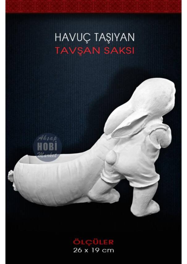 Polyester Büyük Tavşan Saksı Vazo (29x19cm) - 2