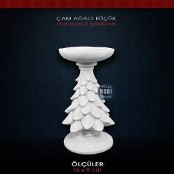 Polyester Çam Ağacı Şamdan Mumluk Küçük (16x9cm) - Tual Hobi Sanat
