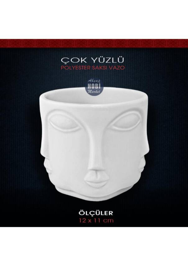 Polyester Çok Yüzlü Küçük Saksı (12x11cm) - 1