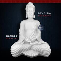 Polyester Dekoratif Dev Buda Heykeli (40x31cm) - Tual Hobi Sanat
