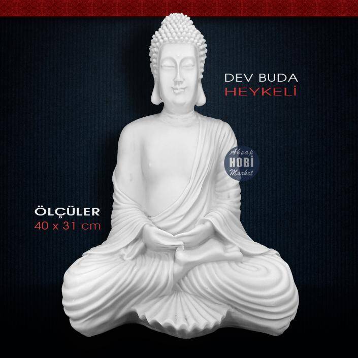 Polyester Dekoratif Dev Buda Heykeli (40x31cm) - 1