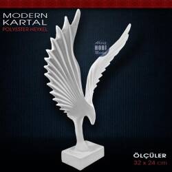 Polyester Dekoratif Modern Kartal Heykeli (32x24cm) Anka Kuşu - Tual Hobi Sanat