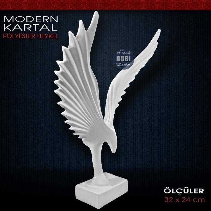 Polyester Dekoratif Modern Kartal Heykeli (32x24cm) Anka Kuşu - 1