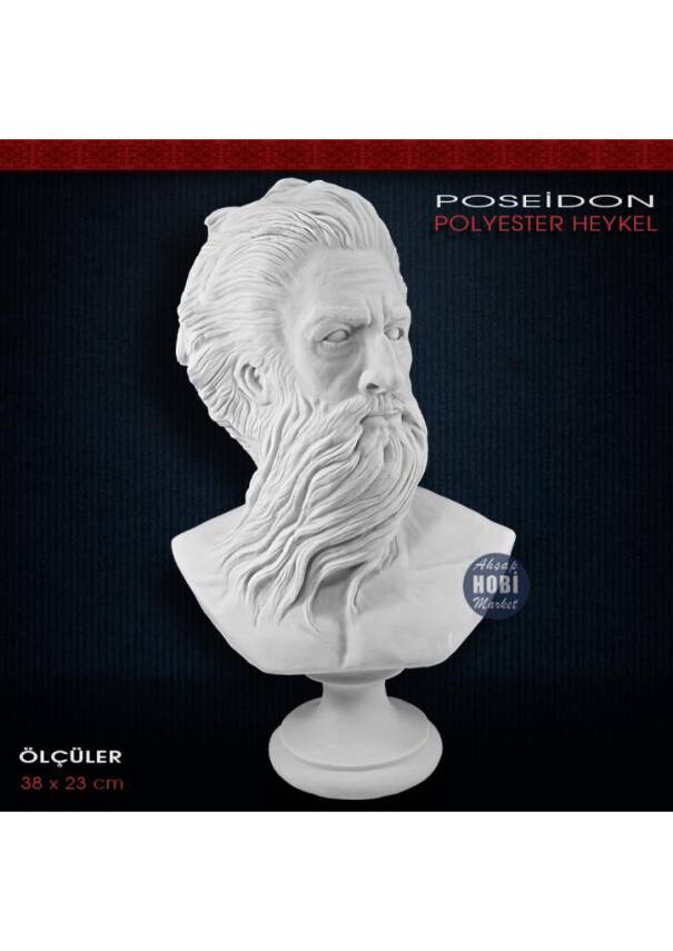 Polyester Dekoratif Poseidon Heykeli (38x23cm) - 1