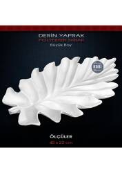 Polyester Dekoratif Yaprak Tabak Büyük Boy (40x22cm) - Tual Hobi Sanat