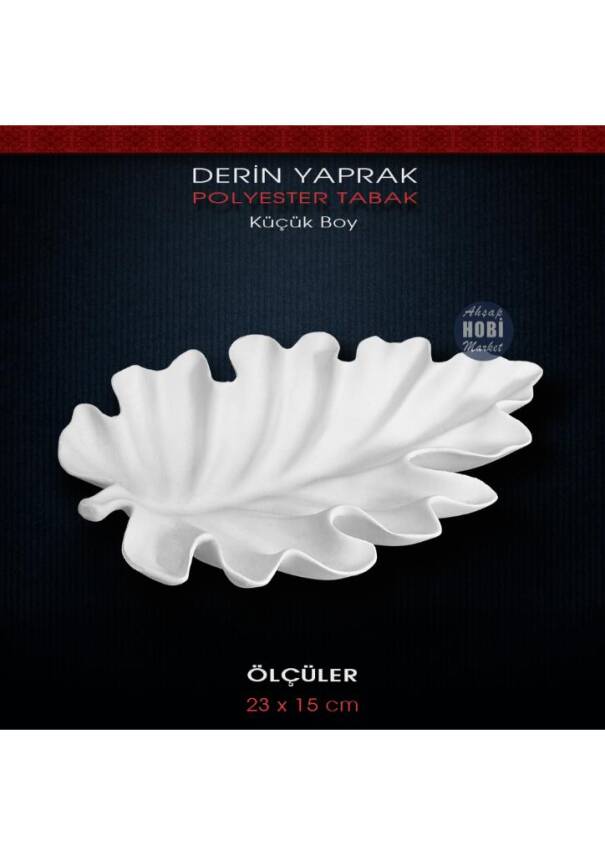Polyester Dekoratif Yaprak Tabak Küçük Boy (23x15cm) - 1