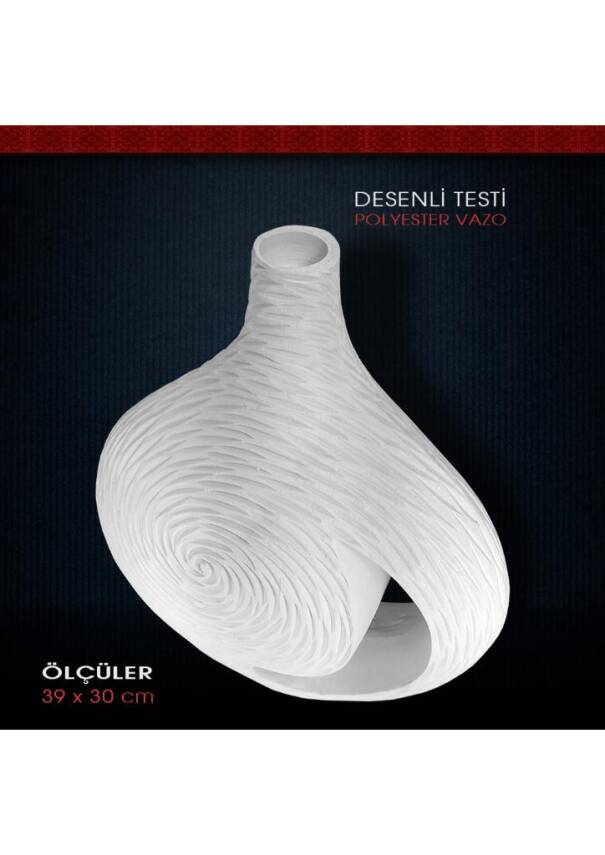 Polyester Desenli Testi Vazo Model 1 (39x30cm) - 2