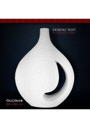 Polyester Desenli Testi Vazo Model 1 (39x30cm) - Tual Hobi Sanat