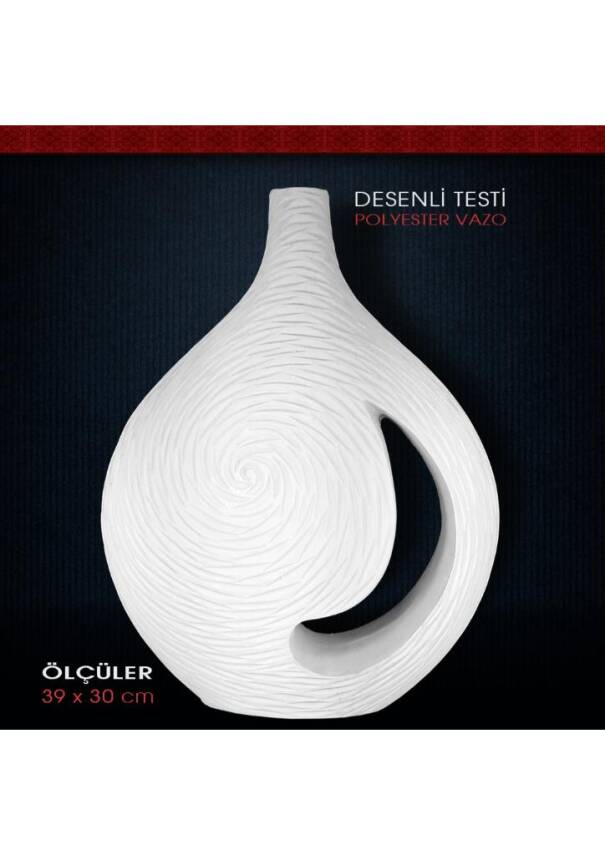 Polyester Desenli Testi Vazo Model 1 (39x30cm) - 1
