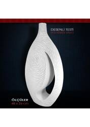 Polyester Desenli Testi Vazo Model 2 (48x26cm) Uzun - Tual Hobi Sanat (1)