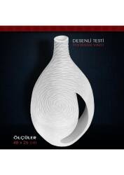 Polyester Desenli Testi Vazo Model 2 (48x26cm) Uzun - 3