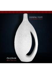 Polyester Desenli Testi Vazo Model 2 (48x26cm) Uzun - Tual Hobi Sanat