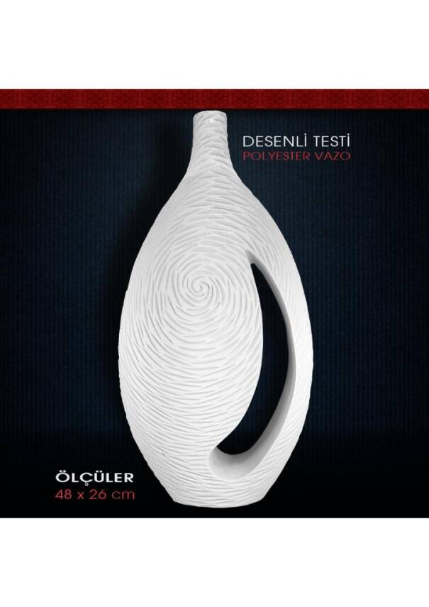 Polyester Desenli Testi Vazo Model 2 (48x26cm) Uzun - 1