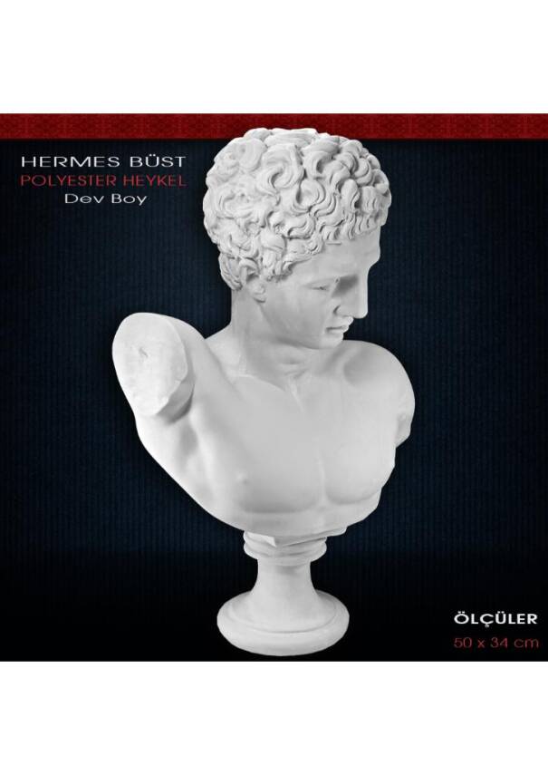 Polyester Dev Hermes Heykeli (50x34cm) - 2