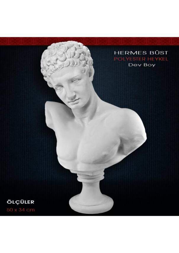 Polyester Dev Hermes Heykeli (50x34cm) - 1