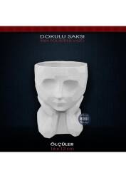 Polyester Dokulu Kısa Erkek Saksı (16x12cm) EA620 - Tual Hobi Sanat