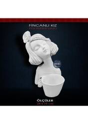 Polyester Fincan Saksılı Kız (24x19cm) - Tual Hobi Sanat