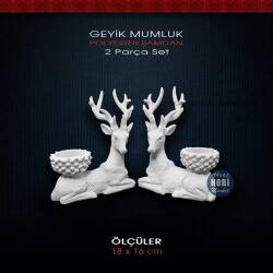 Polyester Geyik Mumluk Seti (2 Parça) HB587 - Tual Hobi Sanat