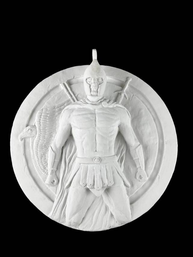 Polyester Işıklı Spartalı Duvar Dekor Heykeli (39x39 cm) - 1