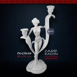 Polyester Kadın Şamdan SMD05 (39x21cm) - Tual Hobi Sanat