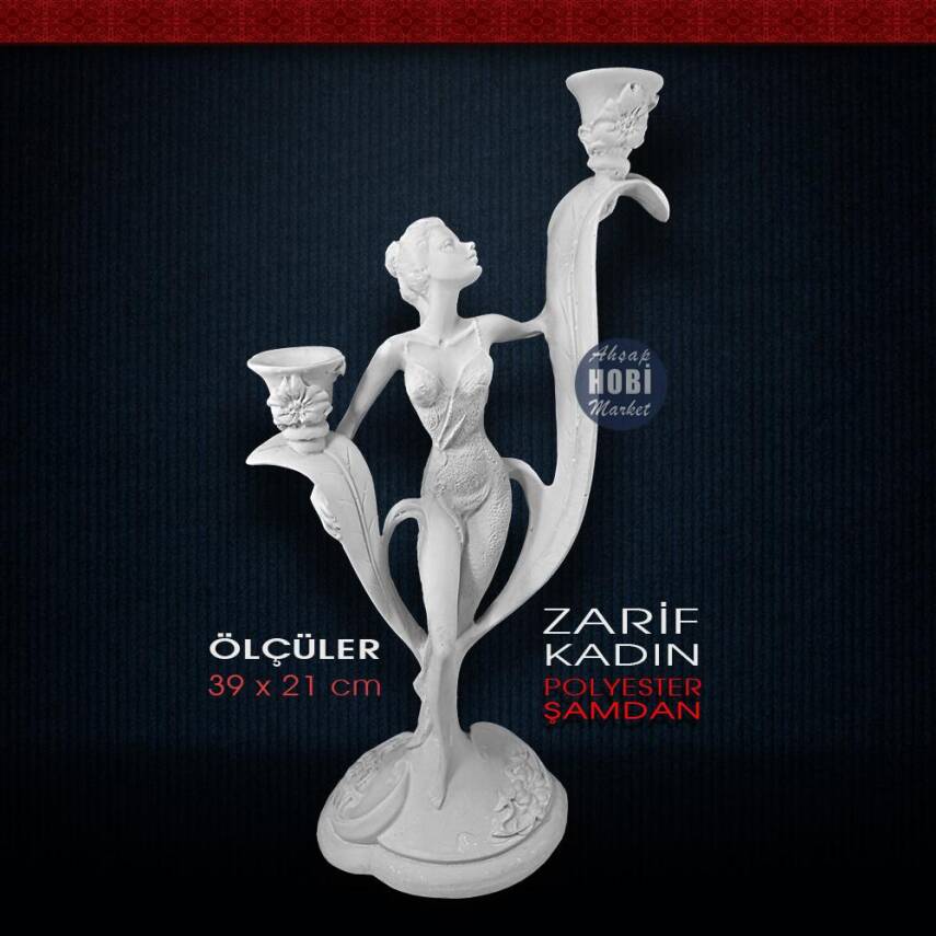 Polyester Kadın Şamdan SMD05 (39x21cm) - 1