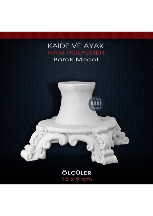 Polyester Kaide ve Ayak Barok Modeli (13x9cm) - 1