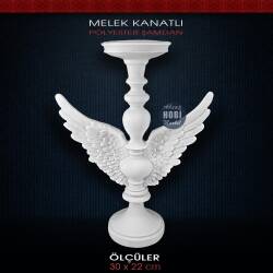 Polyester Kanatlı Şamdan Mumluk (30x22cm) - Tual Hobi Sanat