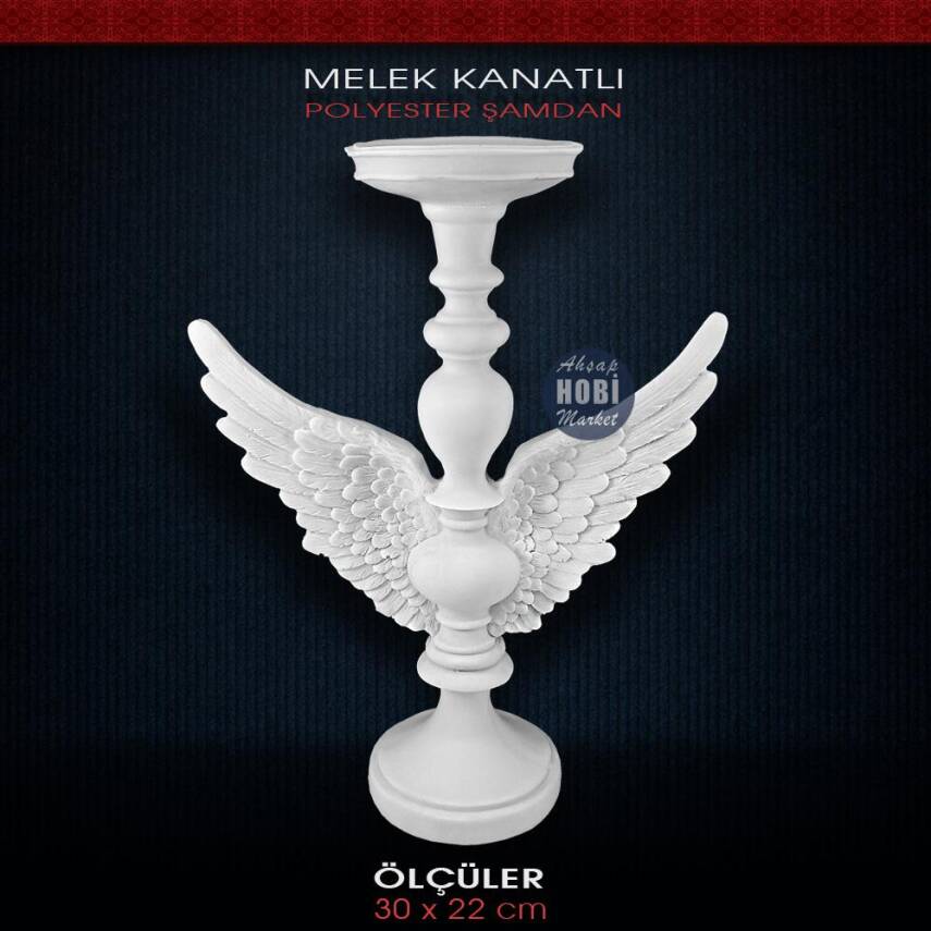 Polyester Kanatlı Şamdan Mumluk (30x22cm) - 1