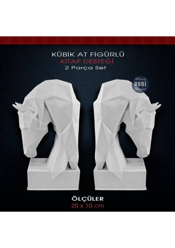 Polyester Kübik At Figürlü Kitap Desteği (2 Parça) - 1