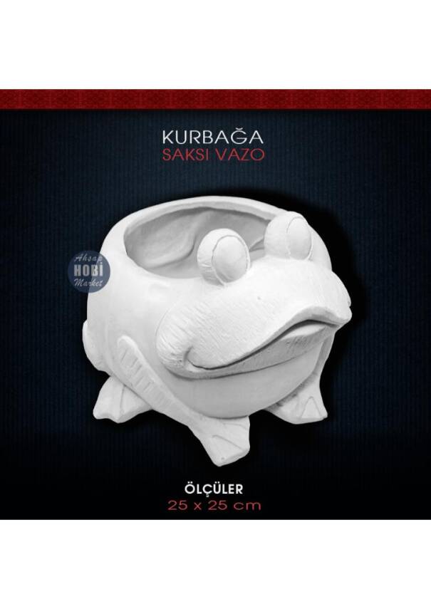Polyester Kurbağa Saksı Büyük Boy (25x25cm) - 2