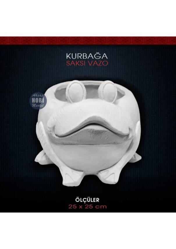 Polyester Kurbağa Saksı Büyük Boy (25x25cm) - 1
