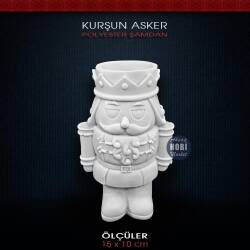 Polyester Kurşun Asker Şamdan Mumluk (15x10cm) HB578 - Tual Hobi Sanat