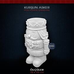 Polyester Kurşun Asker Şamdan Mumluk (15x10cm) HB578 - Tual Hobi Sanat (1)