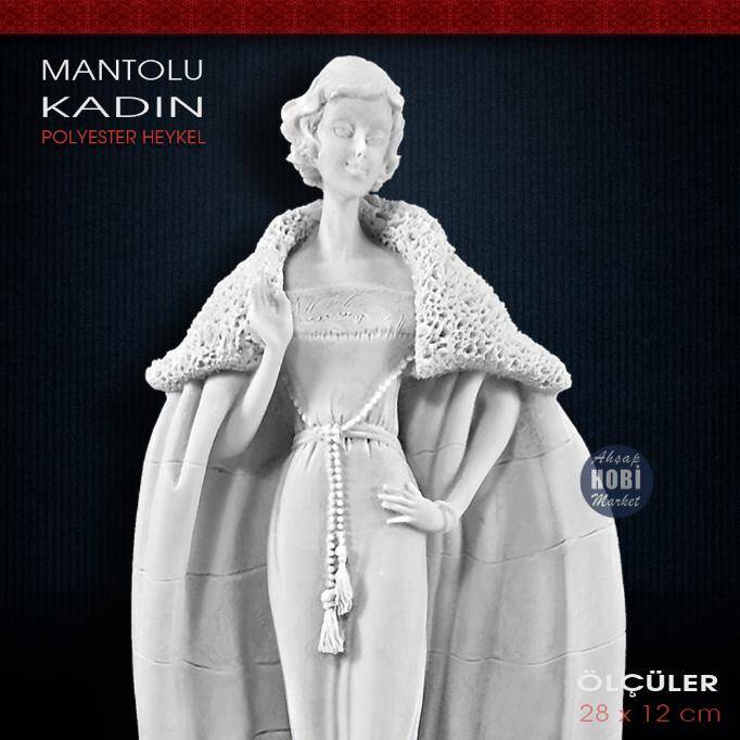 Polyester Mantolu Kız Biblo (28x12cm) - 2