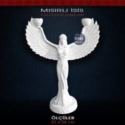 Polyester Mısırlı Kadın isis Şamdan - (31x24cm) - Tual Hobi Sanat (1)