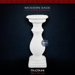 Polyester Modern Sade Şamdan (24x10 cm) - Tual Hobi Sanat