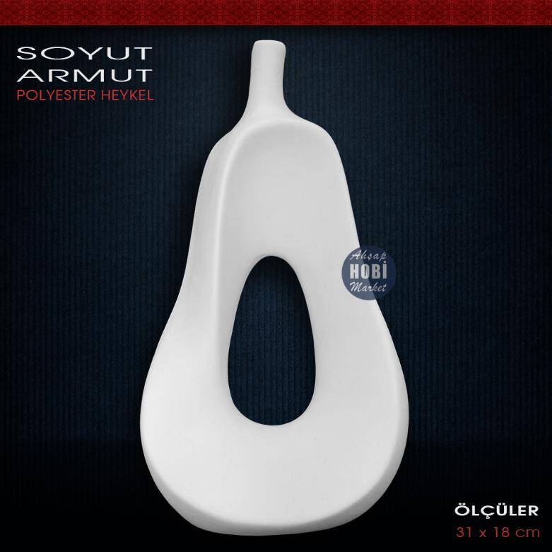 Polyester Modern Soyut Armut Heykel Biblo (31x18cm) - 1